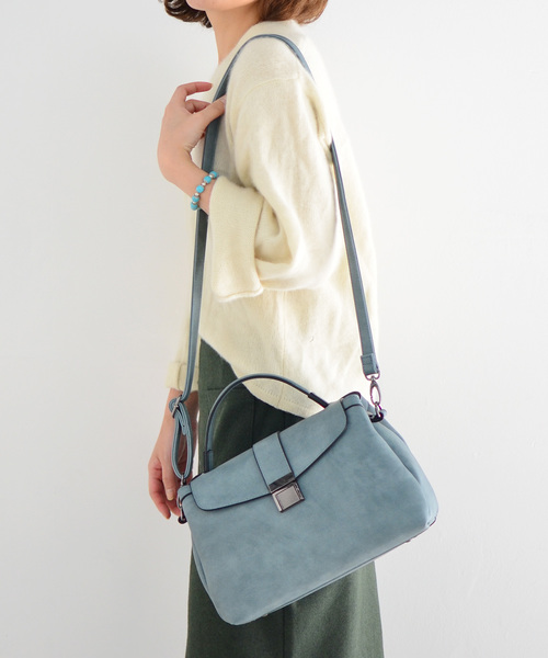 VitaFelice（ヴィータフェリーチェ）の「ワンハンドル2wayフラップハンドバッグ（ショルダーバッグ・レディース・グレー/ブルー/ピンク/ブラック・FREE）」の17枚目の写真