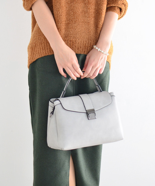 VitaFelice（ヴィータフェリーチェ）の「ワンハンドル2wayフラップハンドバッグ（ショルダーバッグ・レディース・グレー/ブルー/ピンク/ブラック・FREE）」の16枚目の写真