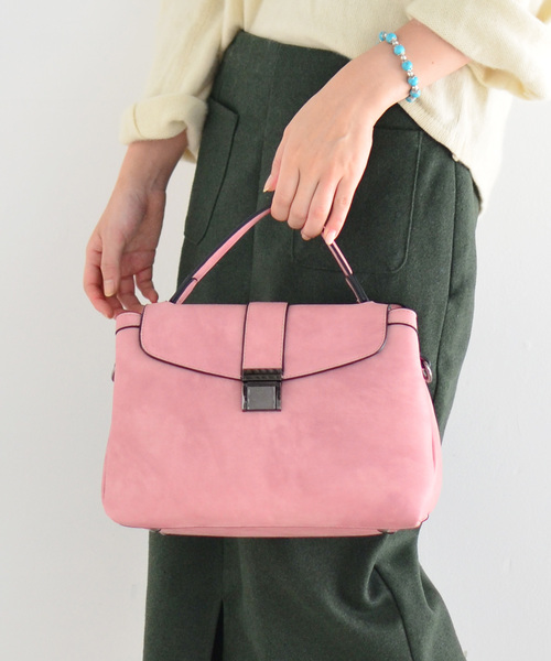 VitaFelice（ヴィータフェリーチェ）の「ワンハンドル2wayフラップハンドバッグ（ショルダーバッグ・レディース・グレー/ブルー/ピンク/ブラック・FREE）」の15枚目の写真