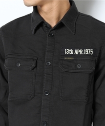 ヒステリックグラマー　長袖　シャツ　総柄　ワッペン　ミリタリーシャツ HYSTERIC GLAMOUR（ヒステリックグラマー）の「ワッペン付