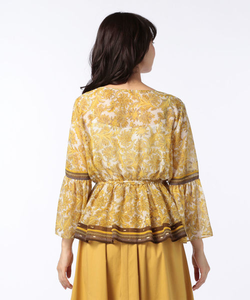 NOLLEY’S(ノーリーズ)の「オーナメント柄ブラウス(シャツ/ブラウス・レディース・ブルー系その他/イエロー系その他・38/36)」の16枚目の写真