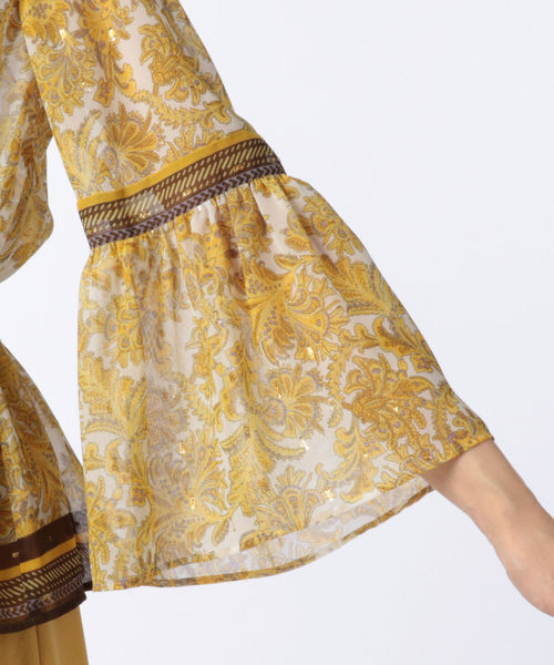 NOLLEY’S(ノーリーズ)の「オーナメント柄ブラウス(シャツ/ブラウス・レディース・ブルー系その他/イエロー系その他・38/36)」の14枚目の写真