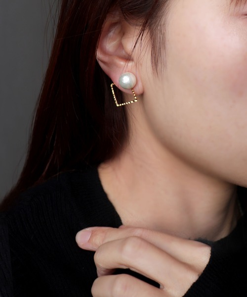 florist（フローリスト）の「3wayコットンパールサークル＆スクエアイヤークリップ（イヤリング・レディース・その他1/その他2/その他3/その他4・FREE）」の2枚目の写真