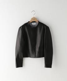 LE GLAZIK | ＜LE GLAZIK＞LAMB LEATHER SNAP JACKET/ジャケット(ノーカラージャケット)