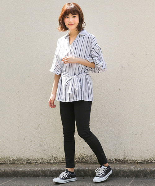 apres jour（アプレジュール）の「ストライプBIGシャツ【ZOZOTOWN限定アイテム】（シャツ/ブラウス・レディース・レッド/ベージュ/ネイビー・フリー）」の7枚目の写真