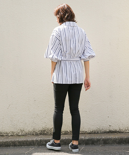 apres jour（アプレジュール）の「ストライプBIGシャツ【ZOZOTOWN限定アイテム】（シャツ/ブラウス・レディース・レッド/ベージュ/ネイビー・フリー）」の9枚目の写真