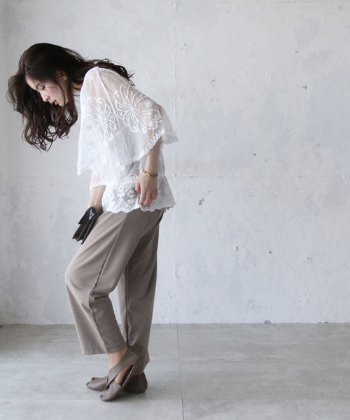 cawaii（カワイイ）の「楽園に咲くシアーな花柄のレースブラウス。（シャツ/ブラウス・レディース・ホワイト・FREE）」の18枚目の写真