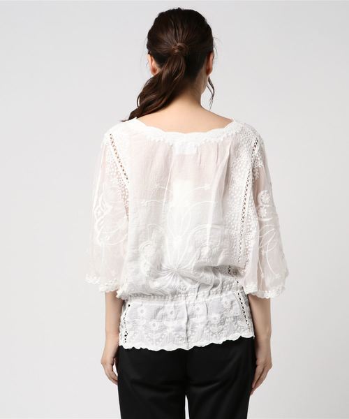 cawaii（カワイイ）の「楽園に咲くシアーな花柄のレースブラウス。（シャツ/ブラウス・レディース・ホワイト・FREE）」の22枚目の写真