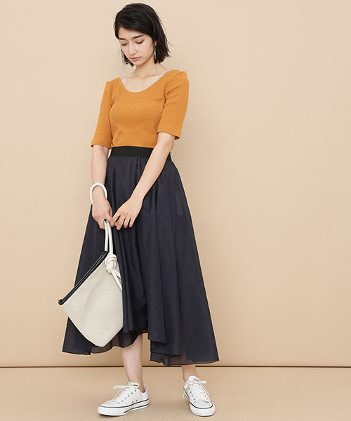 ADAM ET ROPE'(アダムエロペ)の「2WAYワッフルプルオーバー(Tシャツ/カットソー・レディース・ブラック/ホワイト系その他/キャメル・FREE)」の16枚目の写真