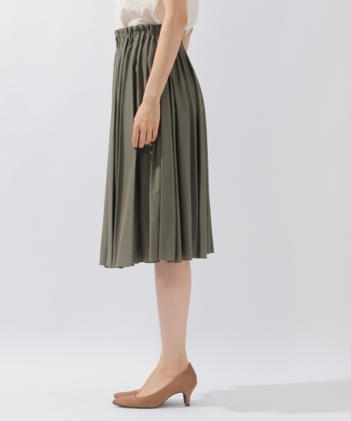 laboratory work（ラボラトリーワーク）の「レーヨン混タックスカート（スカート・レディース・ライトグレー/カーキ/ダークオレンジ/ネイビー・MEDIUM）」の9枚目の写真