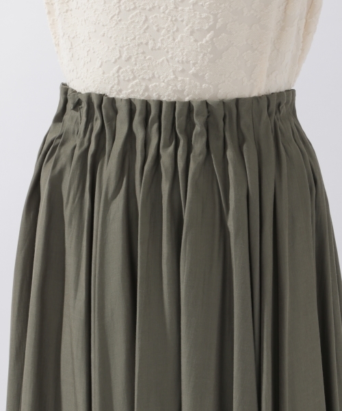 laboratory work（ラボラトリーワーク）の「レーヨン混タックスカート（スカート・レディース・ライトグレー/カーキ/ダークオレンジ/ネイビー・MEDIUM）」の11枚目の写真