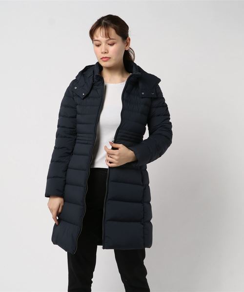 美品【ketty】ケティ ロングダウンコート　ベルト付　女優襟　Aライン 黒　L ketty（ケティ）の「【桐谷美玲さん着用】洗えるストレッチダウン