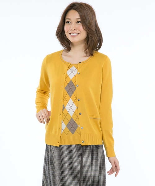 かつきち様専用 J.PRESS アーガイル柄 ニット ジップカーディガン L （ジェイプレス）の「アーガイルニットアンサンブル