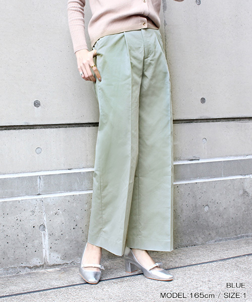RANDA(ランダ)の「ストレートワイドパンツ(チノパンツ・レディース・ネイビー/ブルー/キャメル・1/2/0)」の2枚目の写真