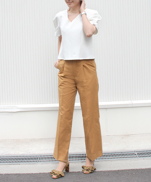 RANDA(ランダ)の「ストレートワイドパンツ(チノパンツ・レディース・ネイビー/ブルー/キャメル・1/2/0)」の12枚目の写真