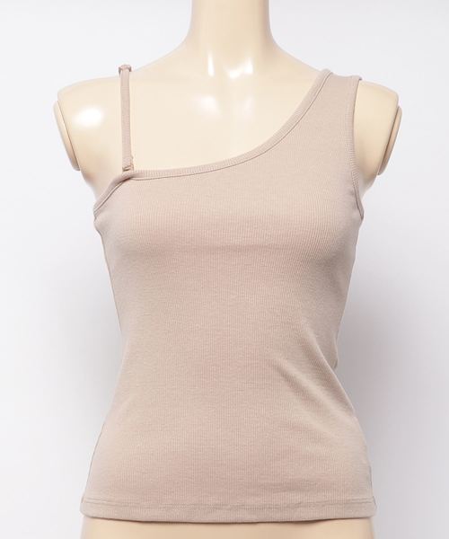 cepo（セポ）の「２ＷＡＹリブワンショルインナー（タンクトップ・レディース・ブラック/ベージュ/オフホワイト・M）」の3枚目の写真