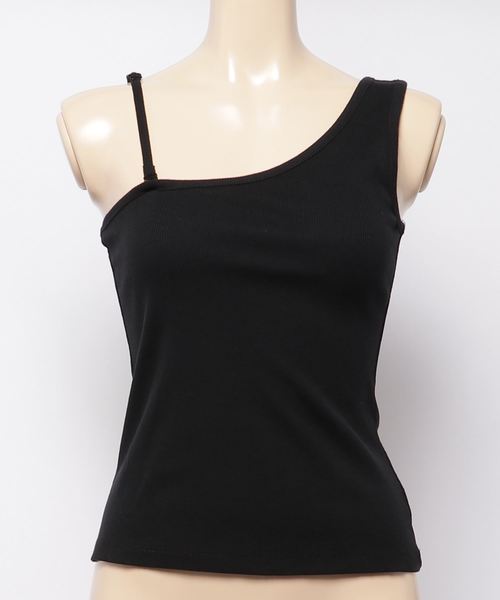 cepo（セポ）の「２ＷＡＹリブワンショルインナー（タンクトップ・レディース・ブラック/ベージュ/オフホワイト・M）」の2枚目の写真