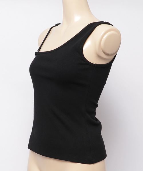 cepo（セポ）の「２ＷＡＹリブワンショルインナー（タンクトップ・レディース・ブラック/ベージュ/オフホワイト・M）」の4枚目の写真