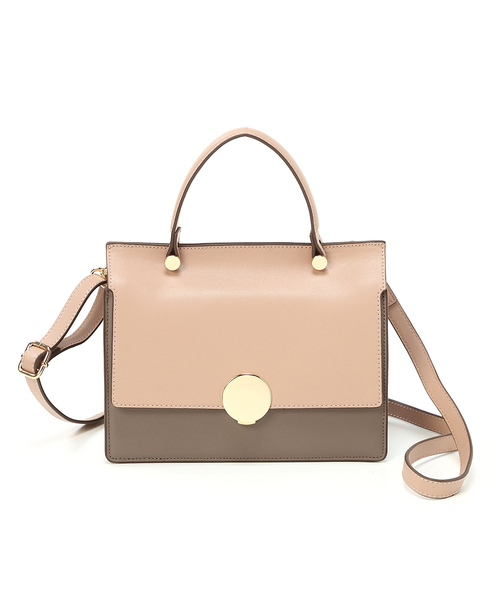 TOPKAPI（トプカピ）の「バイカラートップハンドル2wayバッグ（ハンドバッグ・レディース・グレイッシュベージュ/ピンクベージュ・FREE）」の3枚目の写真