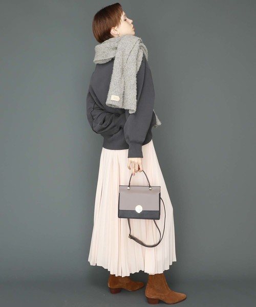 TOPKAPI（トプカピ）の「バイカラートップハンドル2wayバッグ（ハンドバッグ・レディース・グレイッシュベージュ/ピンクベージュ・FREE）」の7枚目の写真