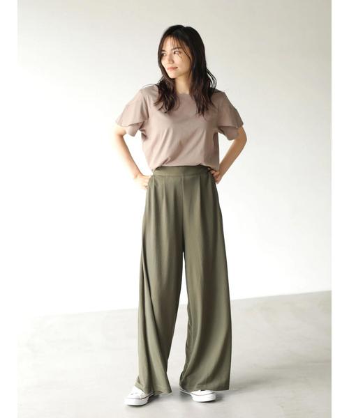 AMERICAN HOLIC（アメリカンホリック）の「前タックストレートカットワイドパンツ　＊（その他パンツ・レディース・ブラック/ベージュ/カーキ/オレンジ・M/L）」の19枚目の写真