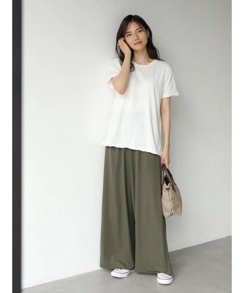 AMERICAN HOLIC（アメリカンホリック）の「前タックストレートカットワイドパンツ　＊（その他パンツ・レディース・ブラック/ベージュ/カーキ/オレンジ・M/L）」の21枚目の写真