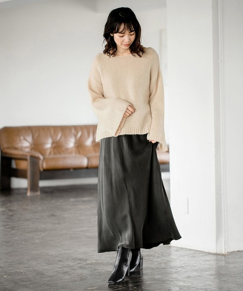 A part by（アパートバイ）の「キュプラギャザーマキシスカート 856316（スカート・レディース・ブラウン/グレー/イエロー/ナチュラル・FREE）」の12枚目の写真