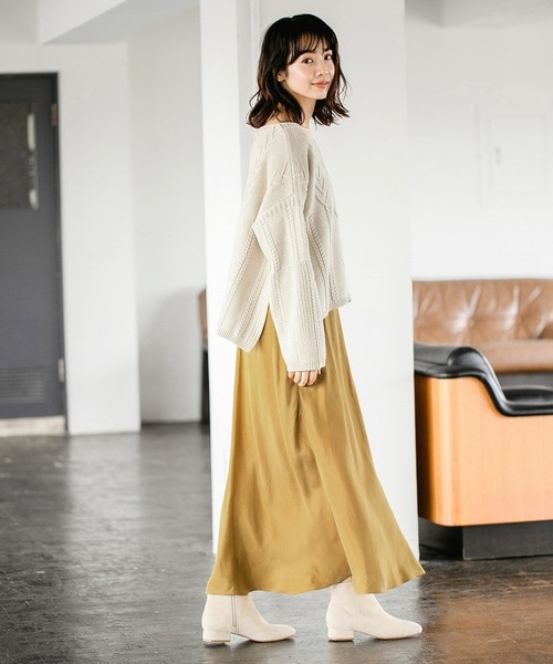 A part by（アパートバイ）の「キュプラギャザーマキシスカート 856316（スカート・レディース・ブラウン/グレー/イエロー/ナチュラル・FREE）」の16枚目の写真