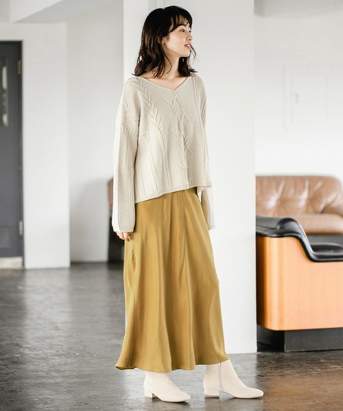 A part by（アパートバイ）の「キュプラギャザーマキシスカート 856316（スカート・レディース・ブラウン/グレー/イエロー/ナチュラル・FREE）」の17枚目の写真