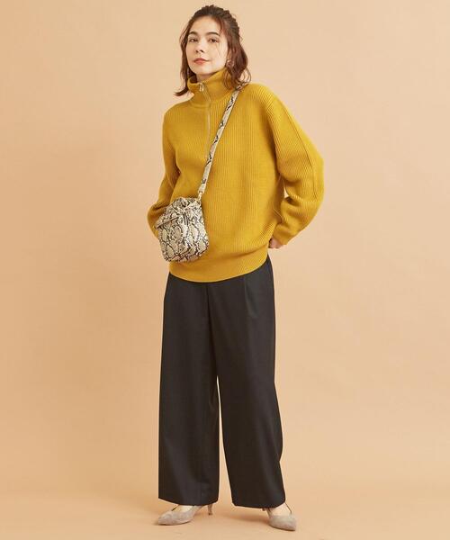 H BEAUTY&YOUTH フレンチメリノ 畦ハーフジップ ニット H BEAUTY&YOUTH フレンチメリノハーフジップ畦プルオーバー