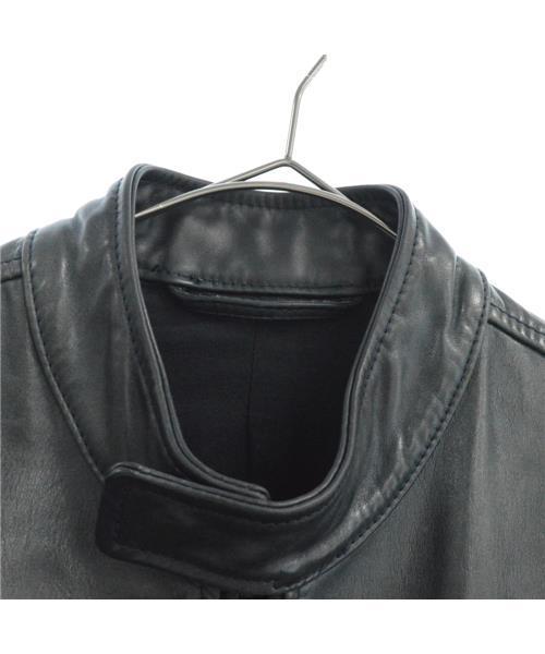 【希少】OZON COMMUNITY 八の字 シングルライダースジャケット ブランド古着】ホースレザー八の字シングルライダースジャケット