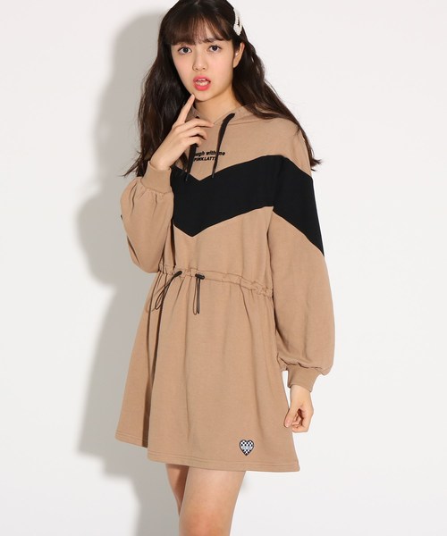 セール 切り替えパーカーワンピース ワンピース Pink Latte ピンクラテ のファッション通販 Zozotown