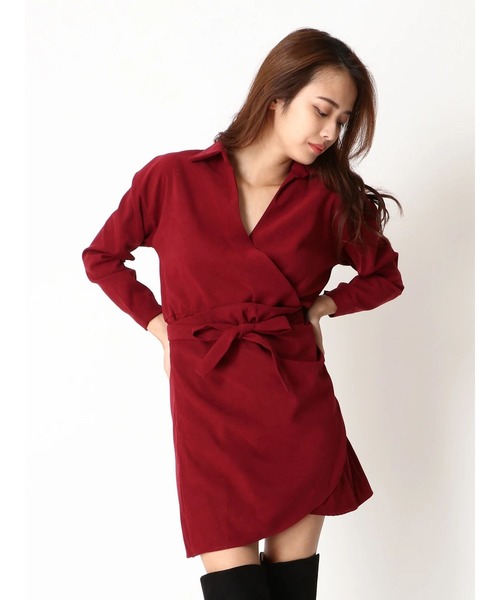 新作人気モデ セール ワンピース Duras デュラス のワンピース カシュクールスエードワンピース D をセール価格で購入できます Duras ワンピース カシュクールスエードワンピース ワンピース Duras デュラス のファッション