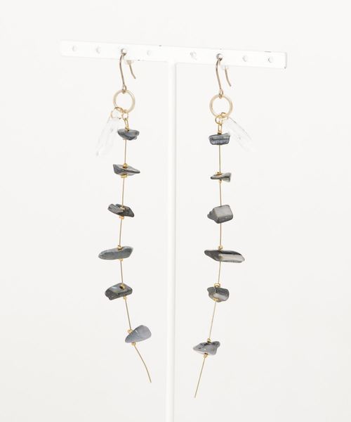tone(トーン)の「【PetitBonheur*accessories】クリスタルムーン(ピアス(両耳用)・レディース・グレー/オフホワイト・FREE)」の2枚目の写真