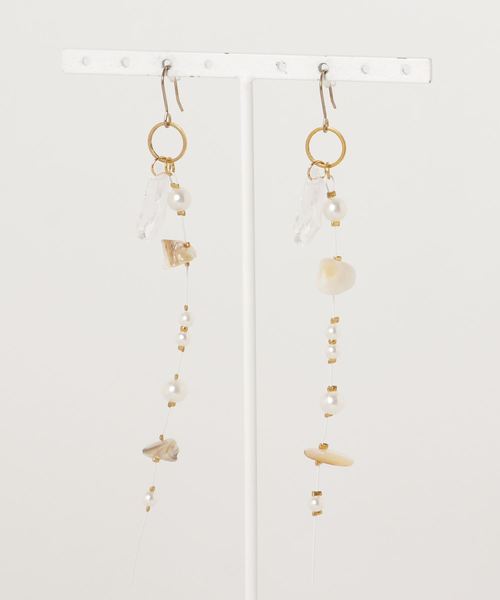 tone(トーン)の「【PetitBonheur*accessories】クリスタルムーン(ピアス(両耳用)・レディース・グレー/オフホワイト・FREE)」の1枚目の写真