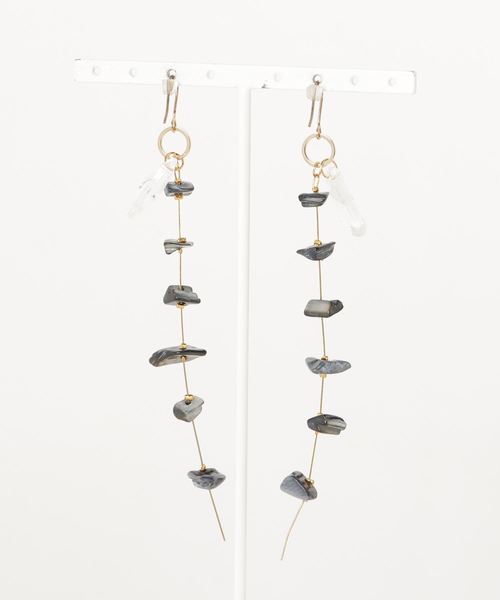 tone(トーン)の「【PetitBonheur*accessories】クリスタルムーン(ピアス(両耳用)・レディース・グレー/オフホワイト・FREE)」の3枚目の写真