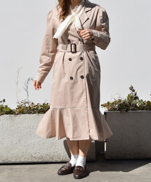 PairPair（ペアペア）の「ワンピース風トレンチコート（トレンチコート・レディース・ベージュ/ピンクベージュ・FREE）」の3枚目の写真
