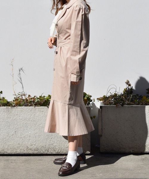 PairPair（ペアペア）の「ワンピース風トレンチコート（トレンチコート・レディース・ベージュ/ピンクベージュ・FREE）」の4枚目の写真