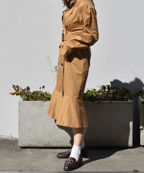 PairPair（ペアペア）の「ワンピース風トレンチコート（トレンチコート・レディース・ベージュ/ピンクベージュ・FREE）」の6枚目の写真