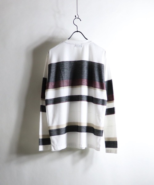 Confirm(コンファーム)の「Confirm / コンファーム へリンボーンボーダーロンT(Tシャツ/カットソー・メンズ・ブラック/ベージュ/ネイビー/ワイン・M/L)」の19枚目の写真