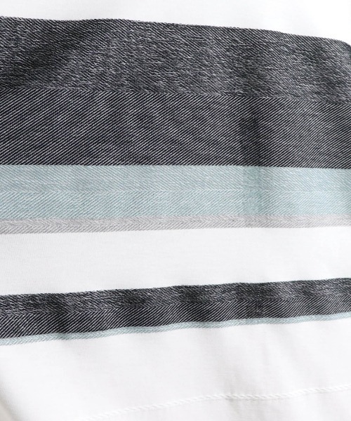 Confirm(コンファーム)の「Confirm / コンファーム へリンボーンボーダーロンT(Tシャツ/カットソー・メンズ・ブラック/ベージュ/ネイビー/ワイン・M/L)」の5枚目の写真
