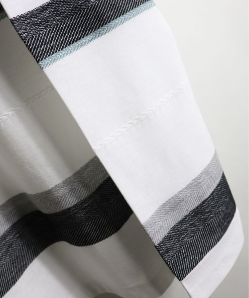 Confirm(コンファーム)の「Confirm / コンファーム へリンボーンボーダーロンT(Tシャツ/カットソー・メンズ・ブラック/ベージュ/ネイビー/ワイン・M/L)」の12枚目の写真