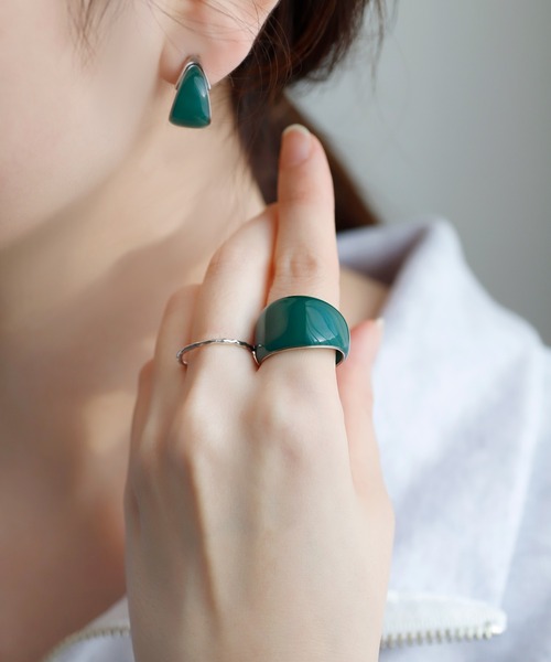 ANEMONE（アネモネ）の「クリアカラーワイドリング（リング・レディース・クリア/グレー/オレンジ/ホワイト/ピンク/グリーン・FREE）」の4枚目の写真