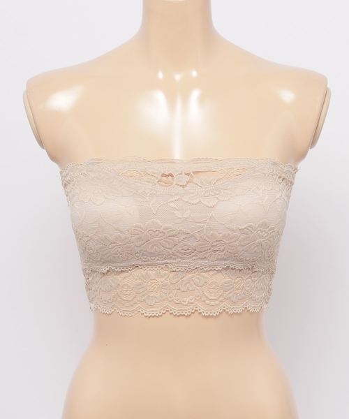 VIBGYOR Women（ヴィブジョー　ウィメン）の「総レースカップブラベアトップ（チューブトップ・レディース・ホワイト/ブラック/ベージュ・FREE）」の3枚目の写真