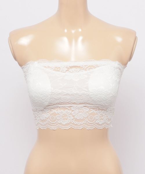 VIBGYOR Women（ヴィブジョー　ウィメン）の「総レースカップブラベアトップ（チューブトップ・レディース・ホワイト/ブラック/ベージュ・FREE）」の2枚目の写真
