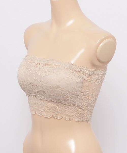 VIBGYOR Women（ヴィブジョー　ウィメン）の「総レースカップブラベアトップ（チューブトップ・レディース・ホワイト/ブラック/ベージュ・FREE）」の4枚目の写真