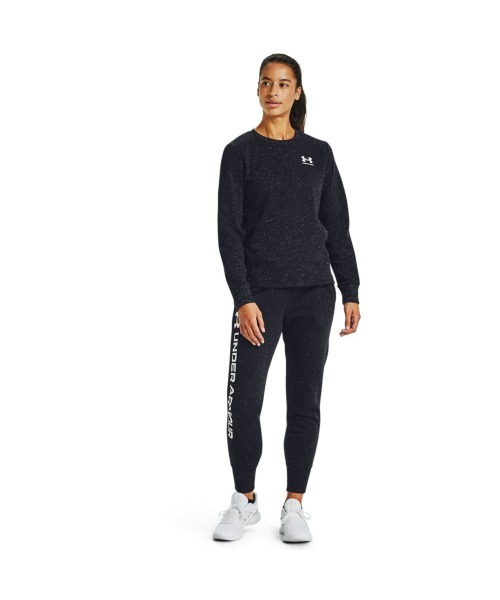 UNDER ARMOUR（アンダーアーマー）の「UAライバルフリース レフトチェスト クルー(トレーニング/WOMEN)（スウェット・レディース・グレー/ブラック・LG/XL/MD/SM）」の4枚目の写真