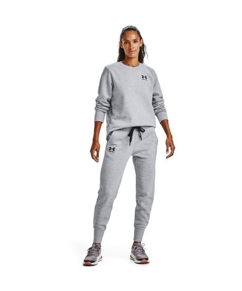 UNDER ARMOUR（アンダーアーマー）の「UAライバルフリース レフトチェスト クルー(トレーニング/WOMEN)（スウェット・レディース・グレー/ブラック・LG/XL/MD/SM）」の6枚目の写真