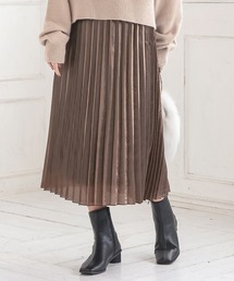 シャイニープリーツバックゴムスカート