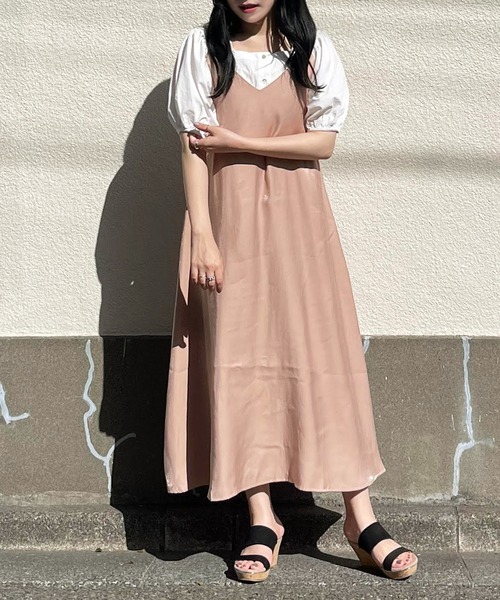 Mysa&Liina（ミーサリーナ）の「オーロラツイルワンピース（ワンピース・レディース・グレイッシュベージュ/ブラック/オレンジ/ブルー・M）」の4枚目の写真